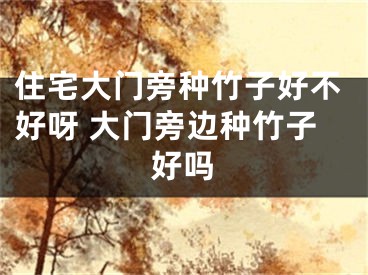 住宅大门旁种竹子好不好呀 大门旁边种竹子好吗