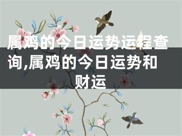 属鸡的今日运势运程查询,属鸡的今日运势和财运