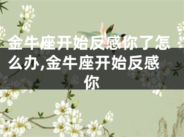 金牛座开始反感你了怎么办,金牛座开始反感你