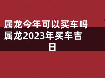 属龙今年可以买车吗 属龙2023年买车吉日