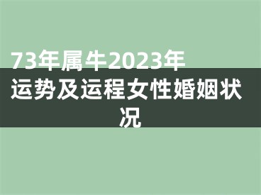 73年属牛2023年运势及运程女性婚姻状况