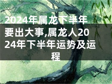 2024年属龙下半年要出大事,属龙人2024年下半年运势及运程