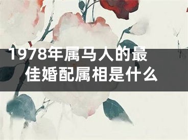 1978年属马人的最佳婚配属相是什么