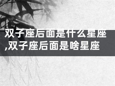 双子座后面是什么星座,双子座后面是啥星座