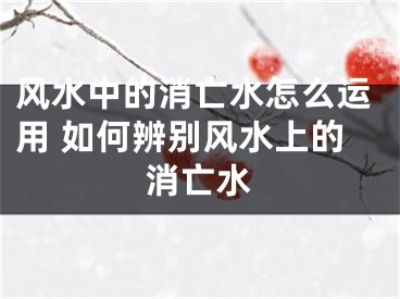 风水中的消亡水怎么运用 如何辨别风水上的消亡水