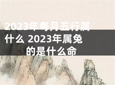 2023年每月五行属什么 2023年属兔的是什么命 
