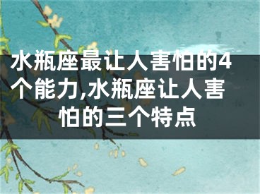 水瓶座最让人害怕的4个能力,水瓶座让人害怕的三个特点