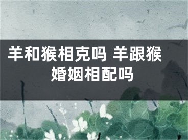 羊和猴相克吗 羊跟猴婚姻相配吗