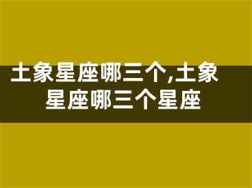 土象星座哪三个,土象星座哪三个星座