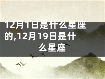 12月1日是什么星座的,12月19日是什么星座