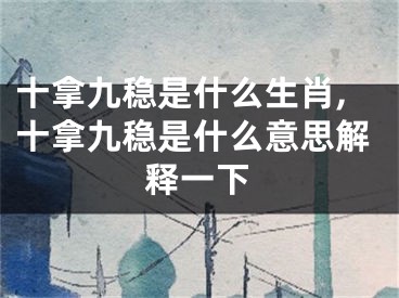 十拿九稳是什么生肖,十拿九稳是什么意思解释一下
