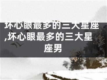 坏心眼最多的三大星座,坏心眼最多的三大星座男