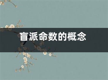 盲派命数的概念