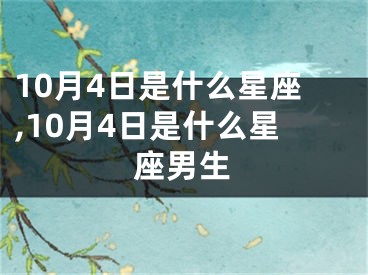 10月4日是什么星座,10月4日是什么星座男生