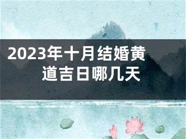 2023年十月结婚黄道吉日哪几天