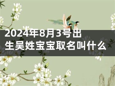 2024年8月3号出生吴姓宝宝取名叫什么