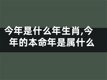今年是什么年生肖,今年的本命年是属什么