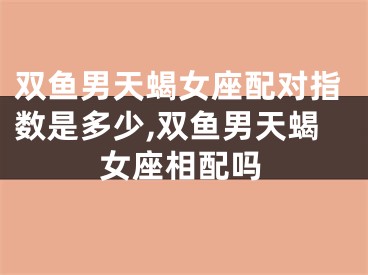 双鱼男天蝎女座配对指数是多少,双鱼男天蝎女座相配吗