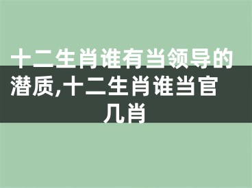 十二生肖谁有当领导的潜质,十二生肖谁当官几肖