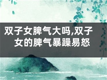 双子女脾气大吗,双子女的脾气暴躁易怒
