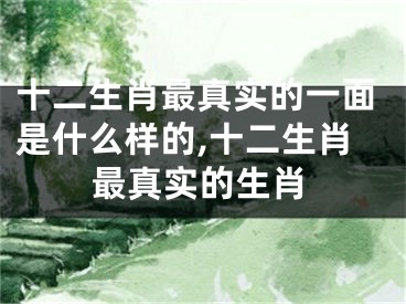 十二生肖最真实的一面是什么样的,十二生肖最真实的生肖