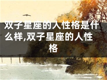 双子星座的人性格是什么样,双子星座的人性格