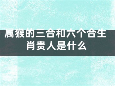 属猴的三合和六个合生肖贵人是什么