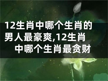 12生肖中哪个生肖的男人最豪爽,12生肖中哪个生肖最贪财