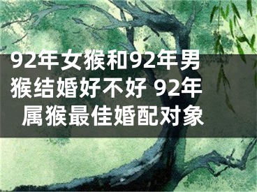 92年女猴和92年男猴结婚好不好 92年属猴最佳婚配对象 