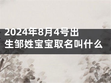 2024年8月4号出生邹姓宝宝取名叫什么
