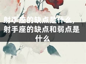 射手座的缺点是什么,射手座的缺点和弱点是什么