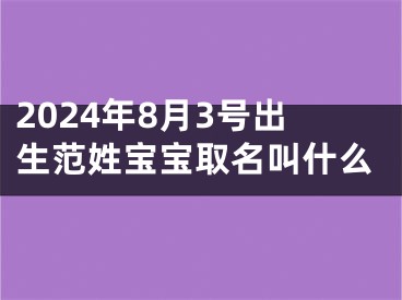 2024年8月3号出生范姓宝宝取名叫什么