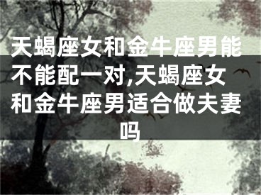 天蝎座女和金牛座男能不能配一对,天蝎座女和金牛座男适合做夫妻吗
