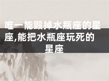 唯一能毁掉水瓶座的星座,能把水瓶座玩死的星座