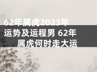 62年属虎2023年运势及运程男 62年属虎何时走大运