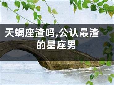 天蝎座渣吗,公认最渣的星座男
