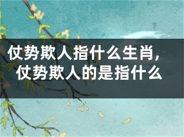 仗势欺人指什么生肖,仗势欺人的是指什么