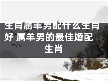 生肖属羊男配什么生肖好 属羊男的最佳婚配生肖