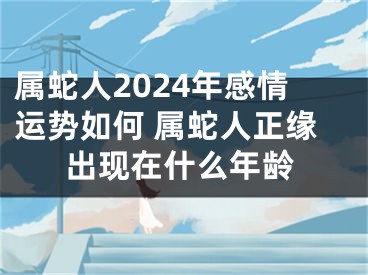 属蛇人2024年感情运势如何 属蛇人正缘出现在什么年龄