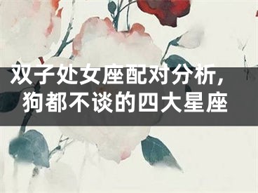 双子处女座配对分析,狗都不谈的四大星座