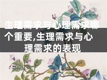 生理需求与心理需求哪个重要,生理需求与心理需求的表现