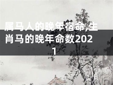 属马人的晚年宿命,生肖马的晚年命数2021