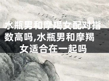 水瓶男和摩羯女配对指数高吗,水瓶男和摩羯女适合在一起吗