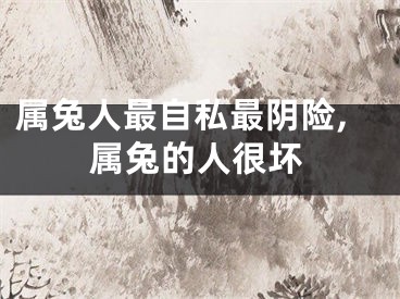 属兔人最自私最阴险,属兔的人很坏