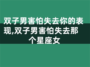 双子男害怕失去你的表现,双子男害怕失去那个星座女