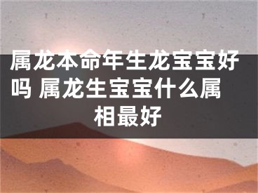 属龙本命年生龙宝宝好吗 属龙生宝宝什么属相最好