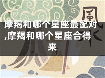 摩羯和哪个星座最配对,摩羯和哪个星座合得来