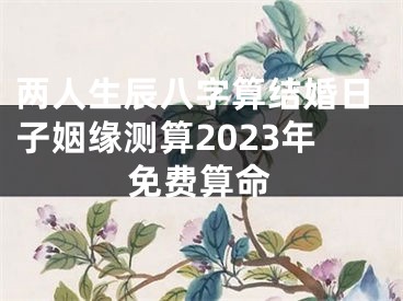 两人生辰八字算结婚日子姻缘测算2023年免费算命