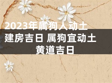 2023年属狗人动土建房吉日 属狗宜动土黄道吉日