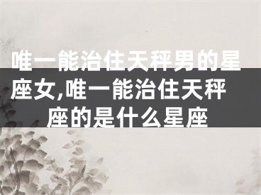 唯一能治住天秤男的星座女,唯一能治住天秤座的是什么星座